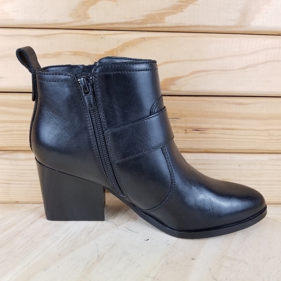 Marc Fisher 6.5 US Black Leather Biker Victa Harness Booties Ankle Boots NEW - Picture 7 of 11